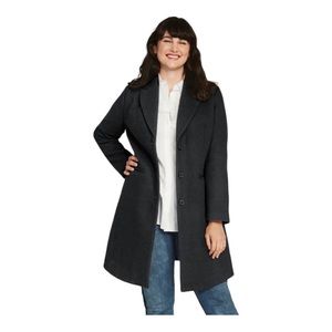 ELLOS Women's Black Plus Size Pea Coat Size